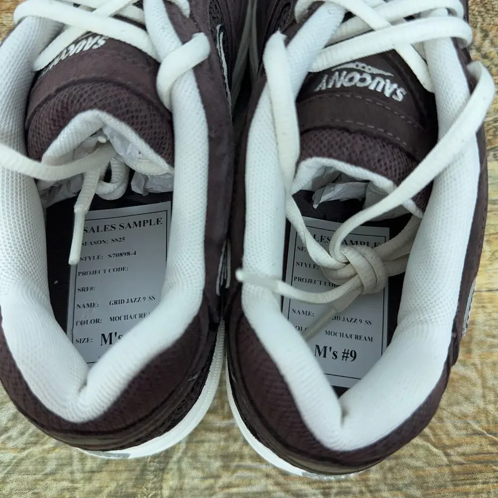 Saucony Grid Jazz Suede Mocha Cream Sales Sample S70898-4 Mens Size 9 New